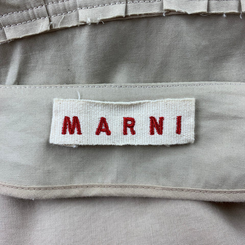 MARNI Chaqueta con cintura fruncida de algodón beige talla 4