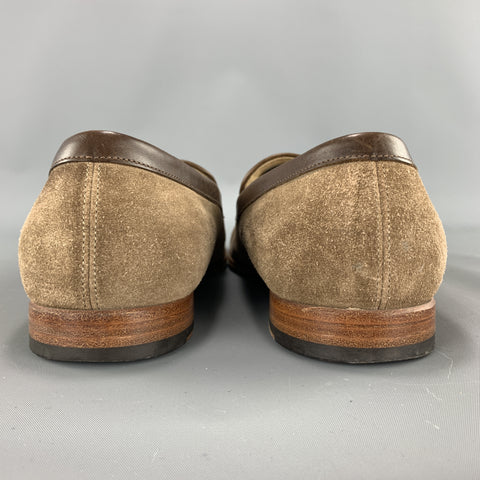 ALEXANDER MCQUEEN Size 9 Tan Suede Slip On Brown Tassel  Loafers