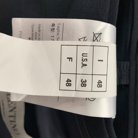 VALENTINO Size 38 Navy Mohair / Wool Notch Lapel Sport Coat