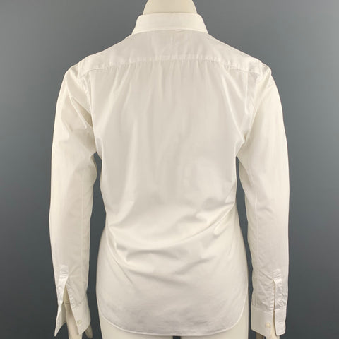 COMME des GARCONS SHIRT Size 10 White Cotton Button Up Blouse