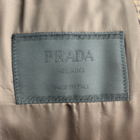 PRADA Size 38 Brown Plaid Lana Wool / Alpaca Notch Lapel Sport Coat
