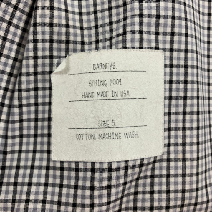 THOM BROWNE Spring 2009 Size L White Black Plaid Cotton Long Sleeve Shirt