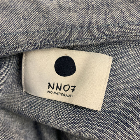 NN07 Size S Blue Cotton Button Up Long Sleeve Shirt