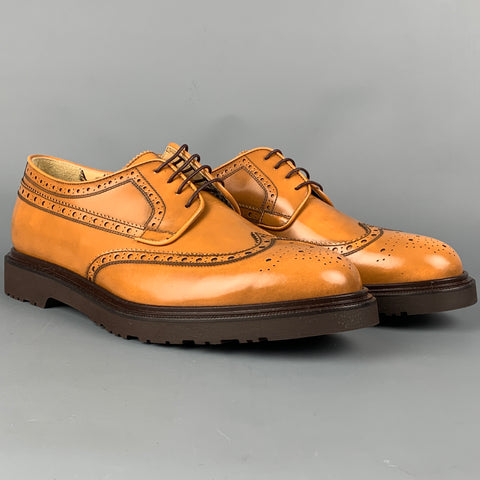 PAUL SMITH Size 9 Tan Perforated Leather Wingtip Lace Up Shoes