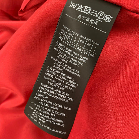 MAX MARA Size 12 Red Triacetate Blend Two Tone Double Breasted Jacket
