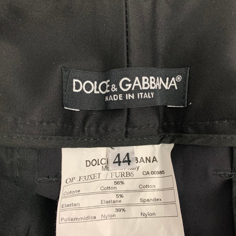 DOLCE & GABBANA Size 8 Black Cotton Blend Low Rise Dress Pants