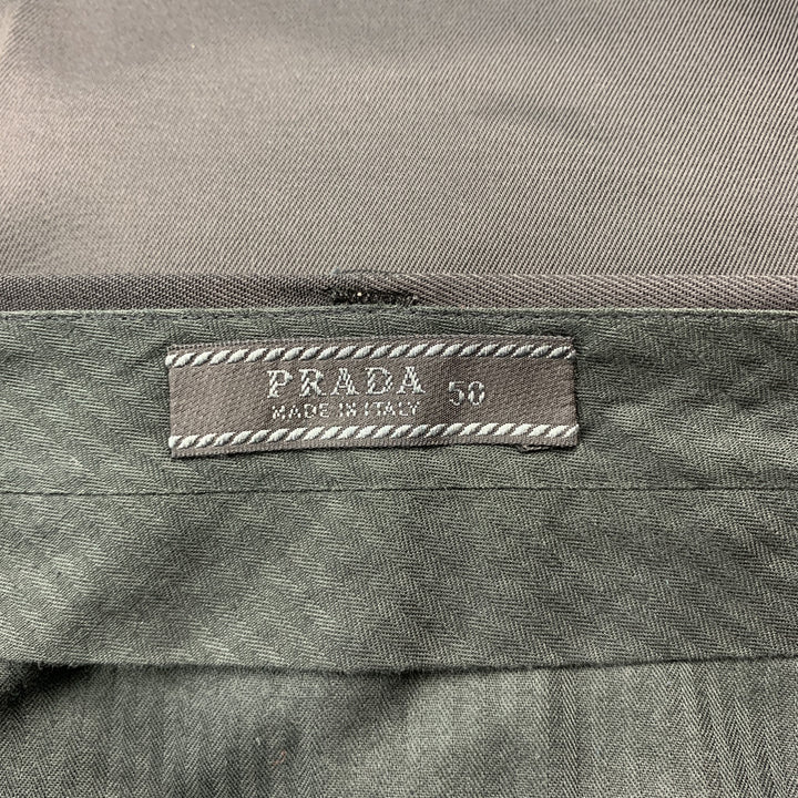 PRADA Taille 32 Pantalon habillé en coton / nylon noir avec braguette zippée