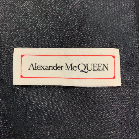 ALEXANDER MCQUEEN Size 40 Black White Stripe Wool Mohair Sport Coat