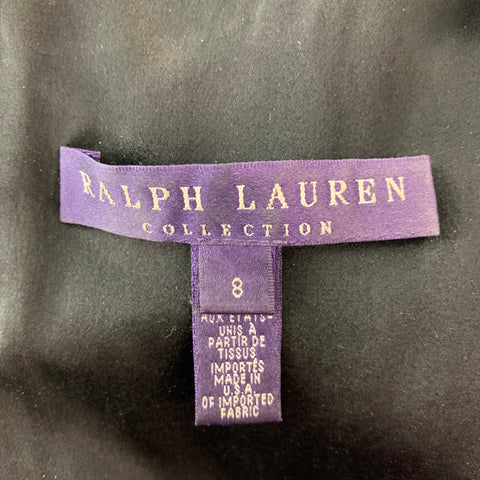 RALPH LAUREN Size 8 Black Leather Lamb Skin Sleeveless Dress