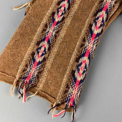 DRIES VAN NOTEN Grey Blue Stripe Wool Scarf