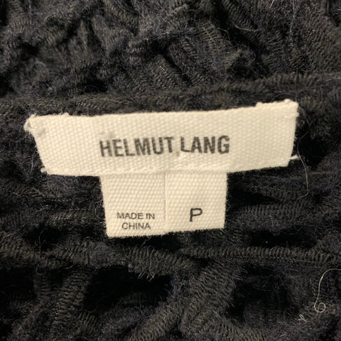 HELMUT LANG Taille P Mélange d’alpaga noir Voir à travers le pull asymétrique