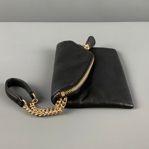 HENRI BENDEL Black Leather Wristlet Handbag