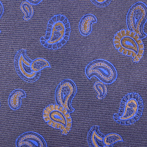 KITON Navy Paisley Silk Tie