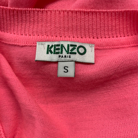KENZO Size S Pink Wool V-Neck Vest
