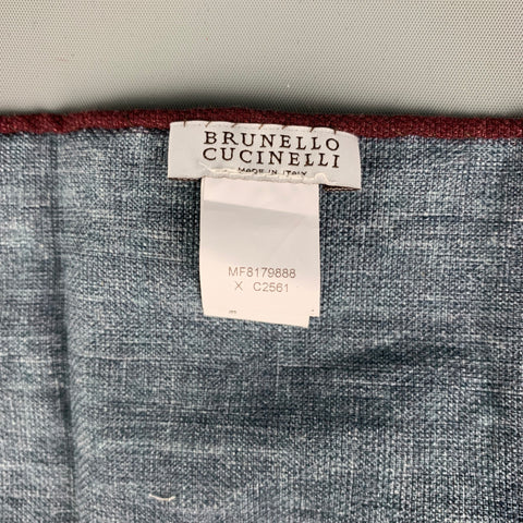 BRUNELLO CUCINELLI Pañuelo de bolsillo de algodón con círculos blancos burdeos
