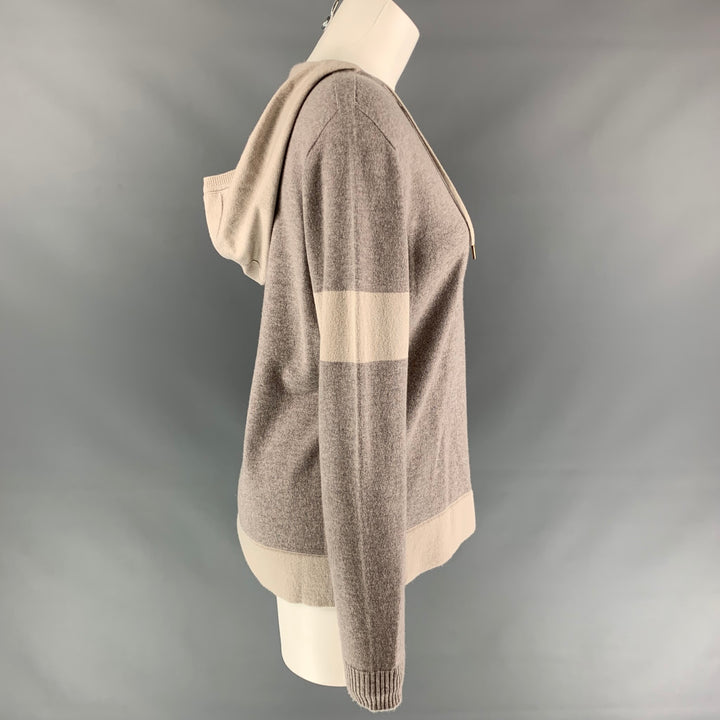 FALCONERI Size M Taupe & Beige Color Block Cashmere Sweater