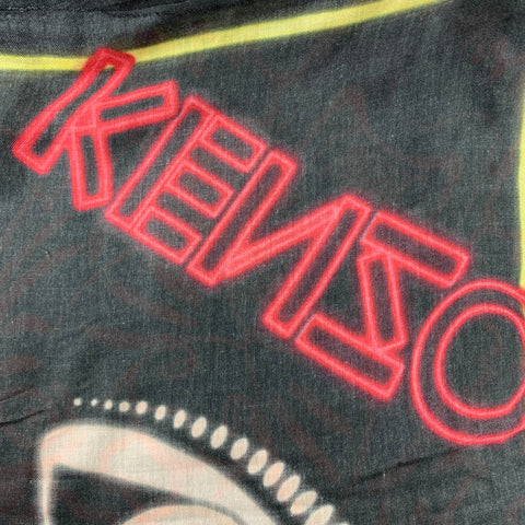 KENZO Écharpe en tissu imprimé monogramme noir