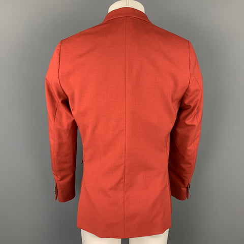 PAUL SMITH Size 38 Brick Wool Notch Lapel Sport Coat