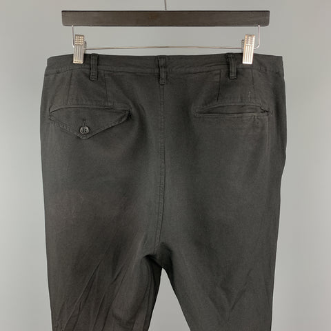 SAGE DE CRET Size L Black  Polyester Zip Fly Casual Pants