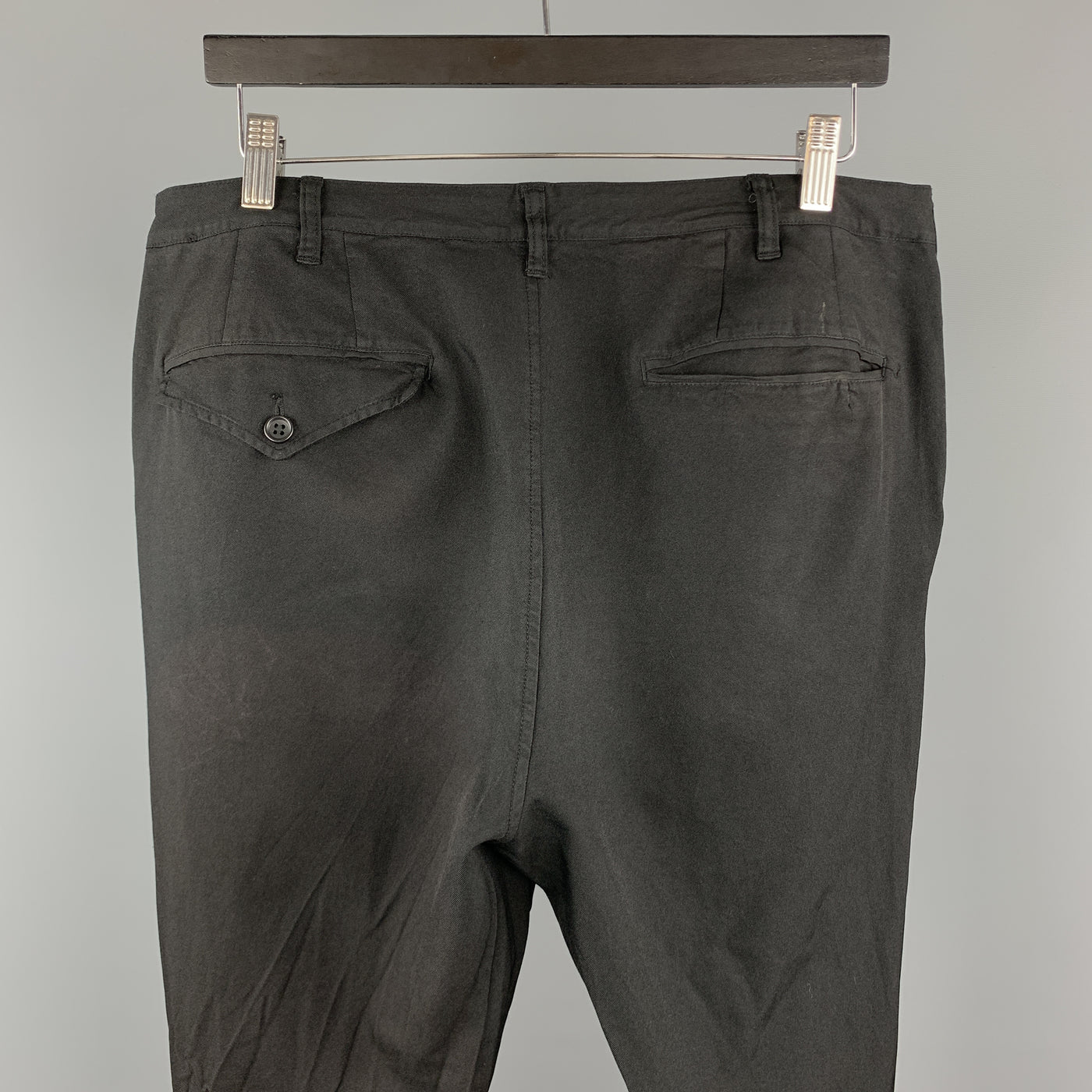 SAGE DE CRET Size L Black  Polyester Zip Fly Casual Pants