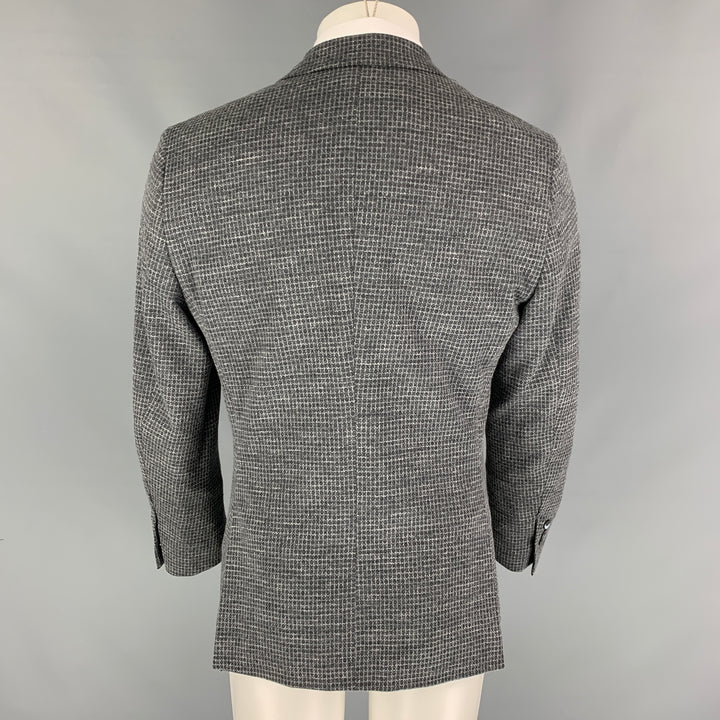 ETRO Size 40 Grey Light Grey Window Pane Wool Cotton Sport Coat