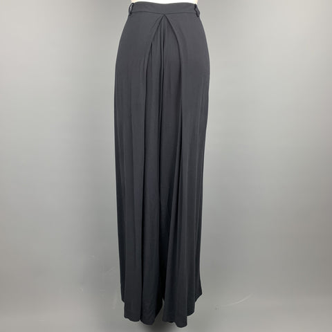 THE ROW Size 12 Navy Viscose Large Pocket Wide Leg Casual Pants