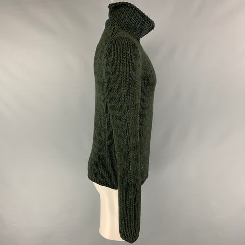 COLECCIÓN CALVIN KLEIN Talla M Cárdigan con cremallera en mezcla de lana verde y azul