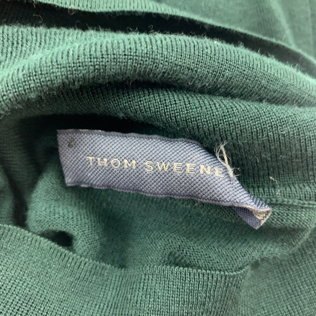 THOM SWEENEY Size L Green Knit Merino Wool Turtleneck Pullover