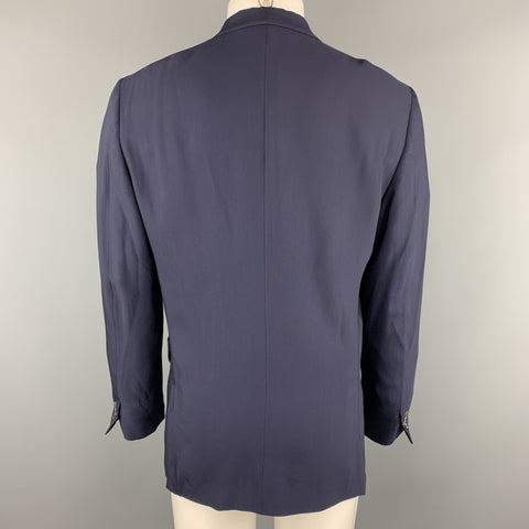 PAUL SMITH Size 40 Navy Wool / Viscose Blend Notch Lapel Upside Down Sport Coat