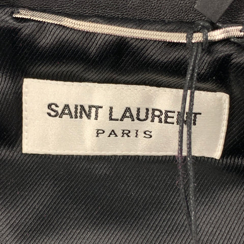 SAINT LAURENT Size 46 Black Leather Motorcycle Jacket