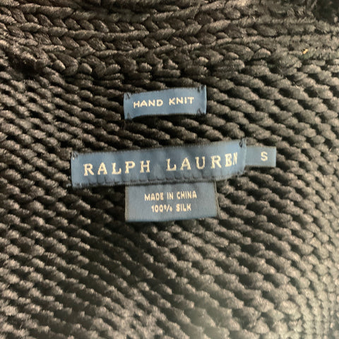 RALPH LAUREN Blue Label Size S Black Silk Cardigan Casual Top