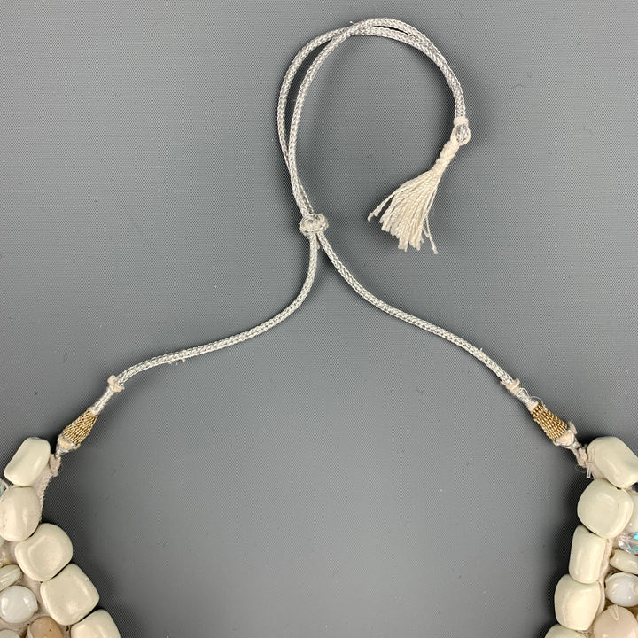 ROBERTA FREYMANN Off White Embellished Stone Handmade Necklace