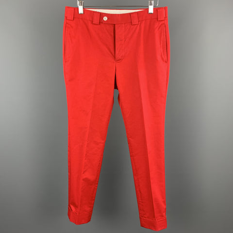 BLACK FLEECE Size 32 x 29 Red Cotton Blend Button Fly Casual Pants
