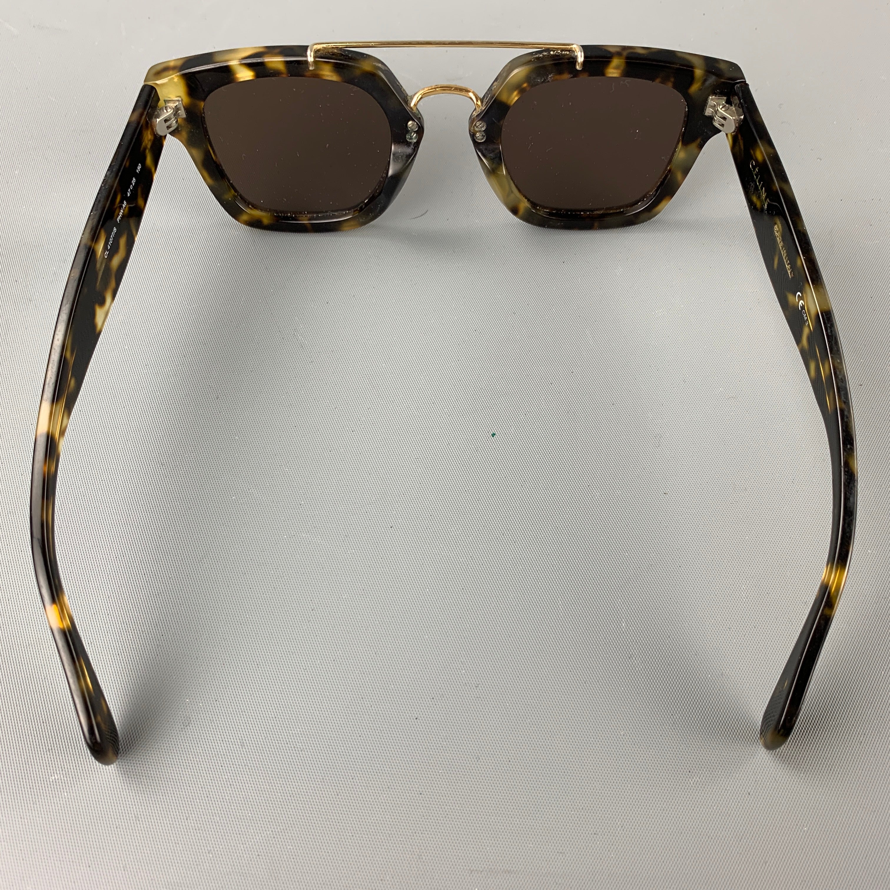 CELINE Brown Tortoiseshell Acetate Sqaure Sunglasses Sui Generis Designer Consignment