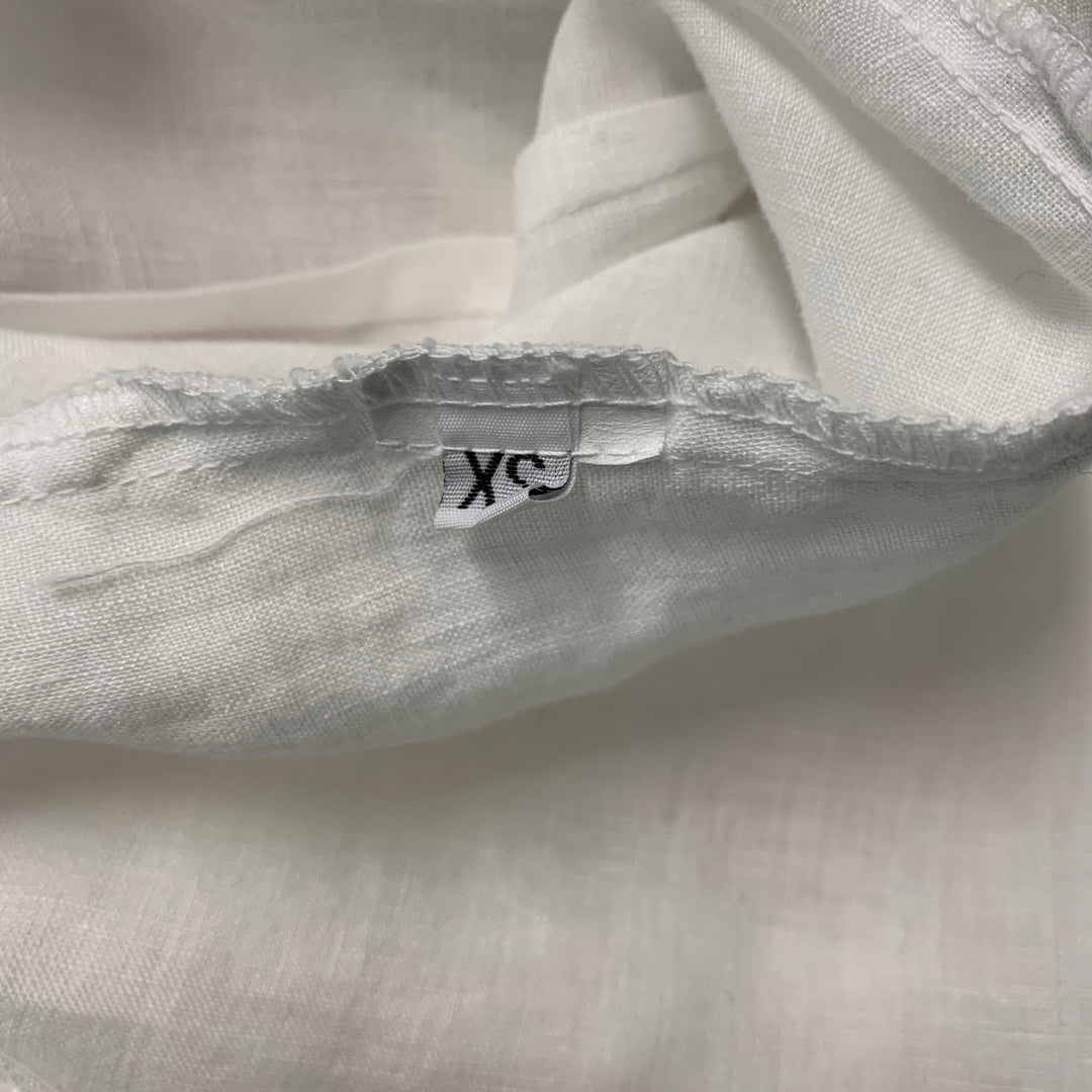 SHIRT Size XS White Linen Solid Shirt