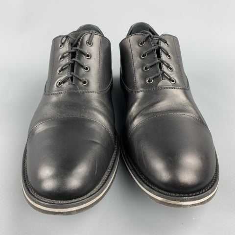 TOD'S Size 11 Black Leather Lace Up Shoes