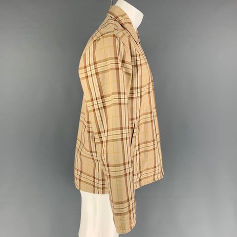 OUR LEGACY Size M Tan Brown Plaid Nylon Reversible Jacket