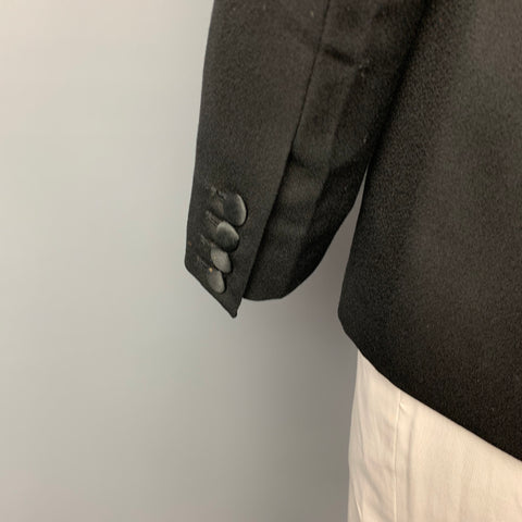 SANDRO Size 44 Black Wool Tuxedo Peak Lapel Sport Coat