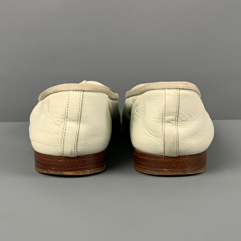 CHANEL Size 7 Mint Leather Cap Toe Ballerina Flats