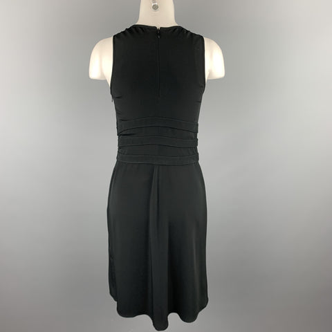 VALENTINO Talla 6 Vestido de cóctel sin mangas de acetato / seda negro