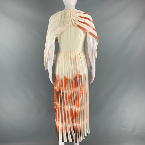 CHRISTIAN SIRIANO Size 4 Beige Tan Polyester Tie Dye Long Dress