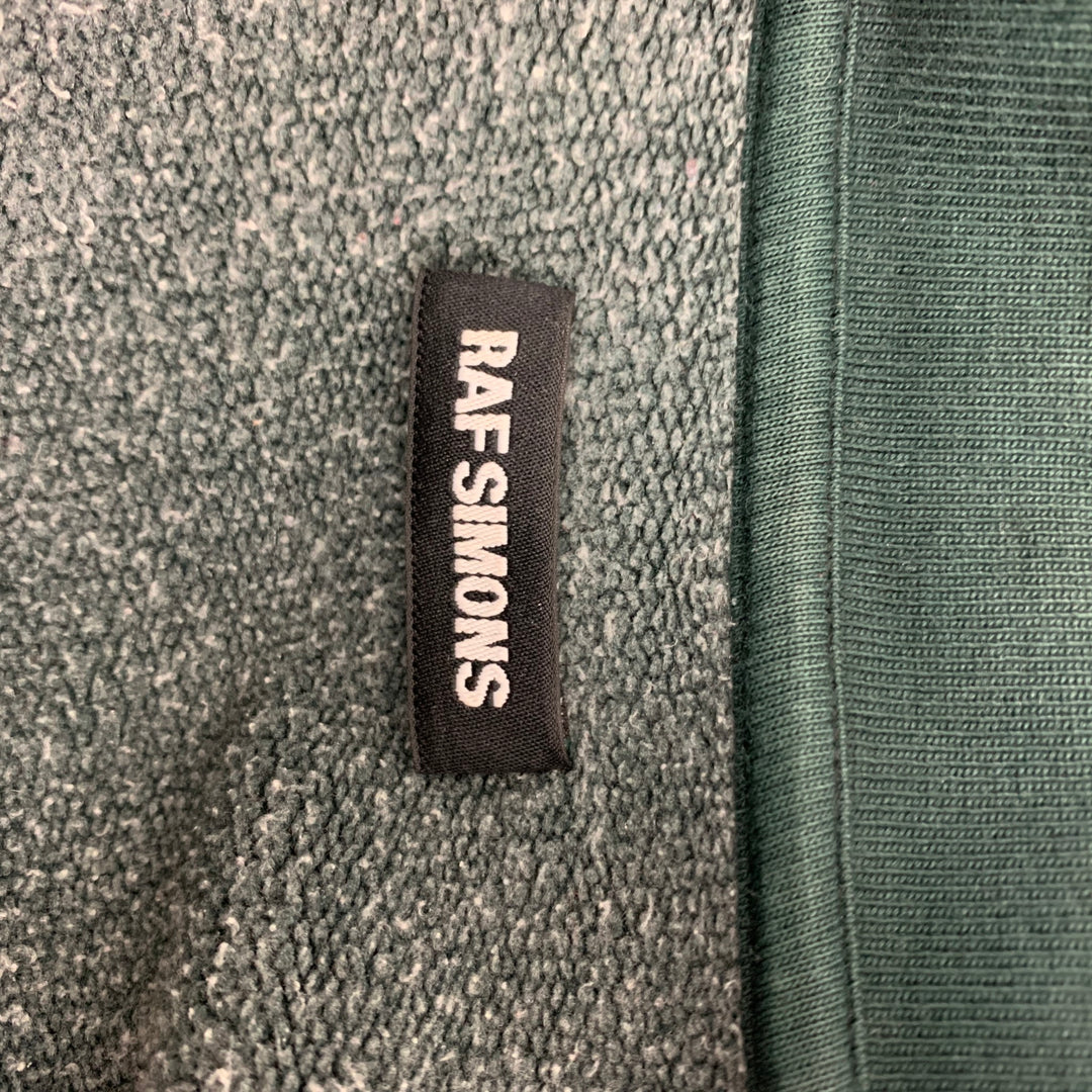 RAF SIMONS AW 12 Size L Green Burgundy Ombre Cotton Polyester Crew-Neck Pullover