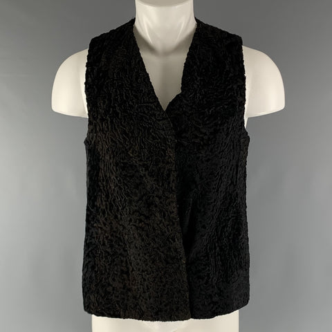 VINTAGE Taille M Gilet avant ouvert noir