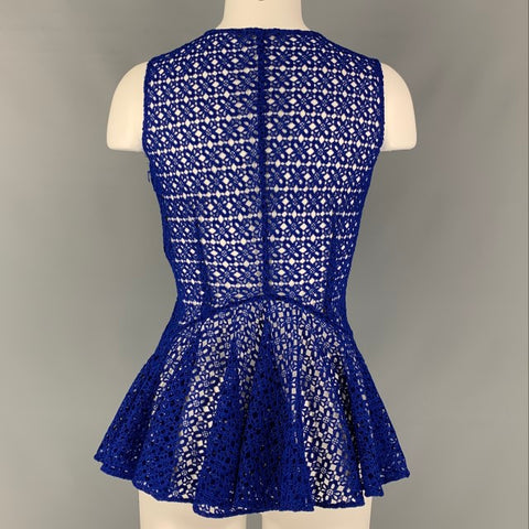 ALEXANDER MCQUEEN Size S Blue Peplum Blouse