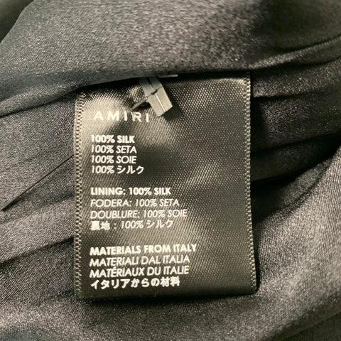 AMIRI Talla S Pantalones casuales con borde crudo de seda a cuadros azul y negro