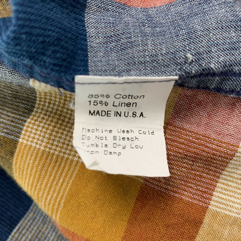 ASHLAND SHIRT & PAJAMA CO. Size L Blue Multi-Color Plaid Long Sleeve Shirt