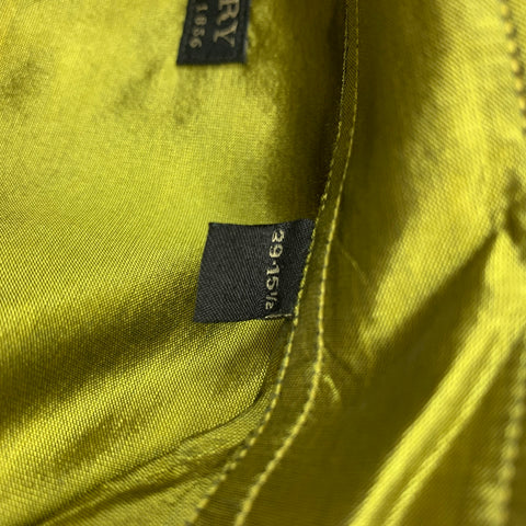 BURBERRY PRORSUM Spring 2008 Size S Mustard Metallic Silk Button Down Long Sleeve Shirt