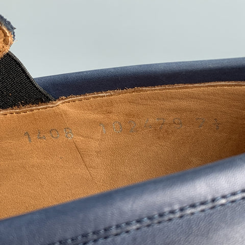 MILLBURN CO. Size 7 Navy Mixed Materials Leather Slip On Loafers