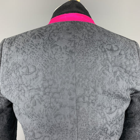 PAUL SMITH Size 36 Dark Gray Jacquard Cotton / Polyester Sport Coat