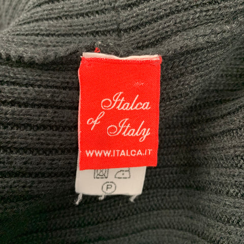 ITALCA OF ITALY Size S Black Ribbed Cotton Circle Cardigan